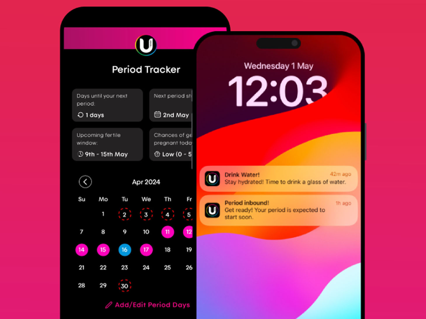 U By Kotex Period Tracker app info tile