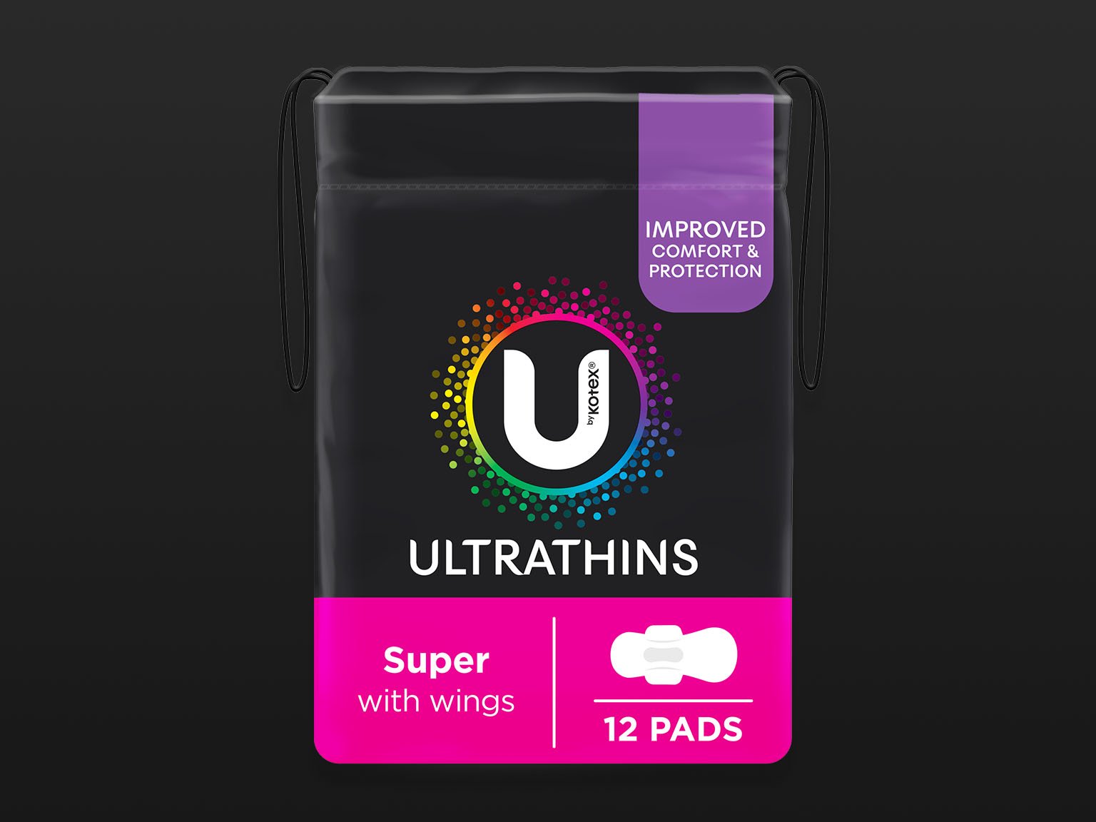 U by Kotex® Ultrathin super pads with wings