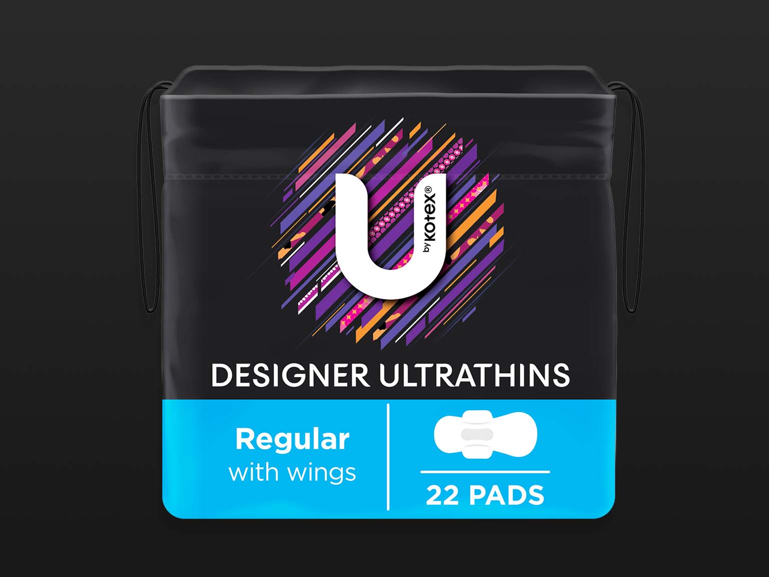 U by Kotex® Designer Ultrathin regular pads with wings
