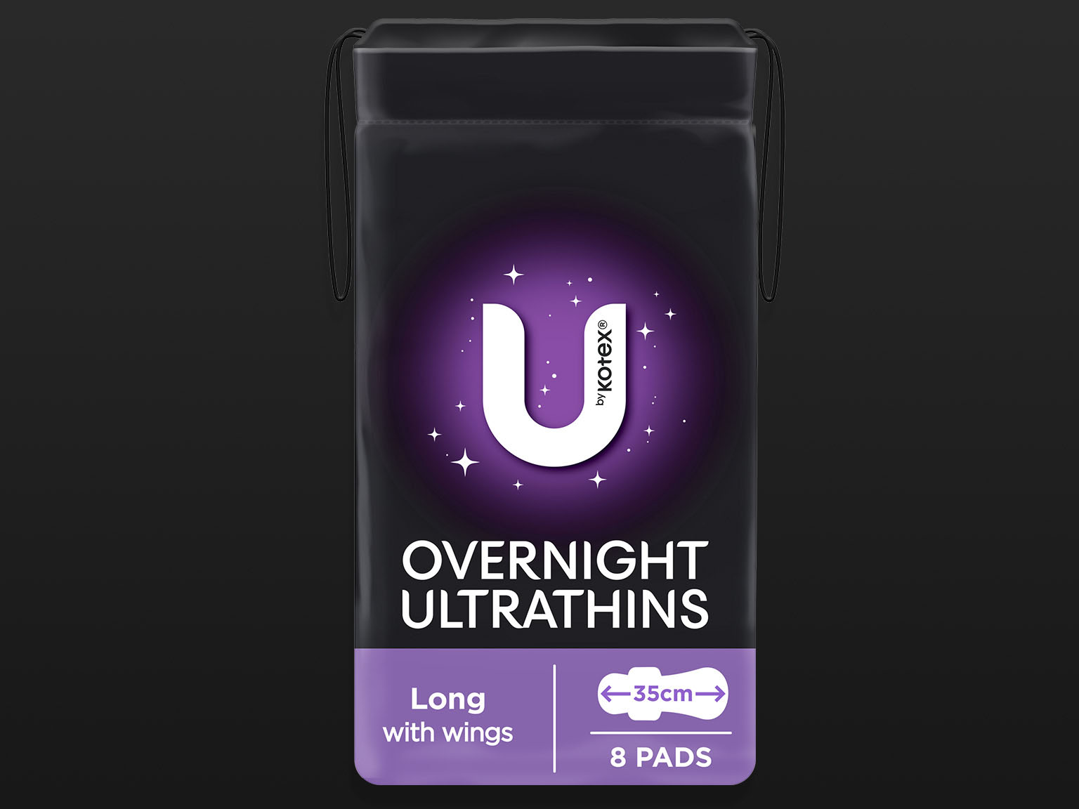 U by Kotex® Overnight Ultra Thin long pads with wings