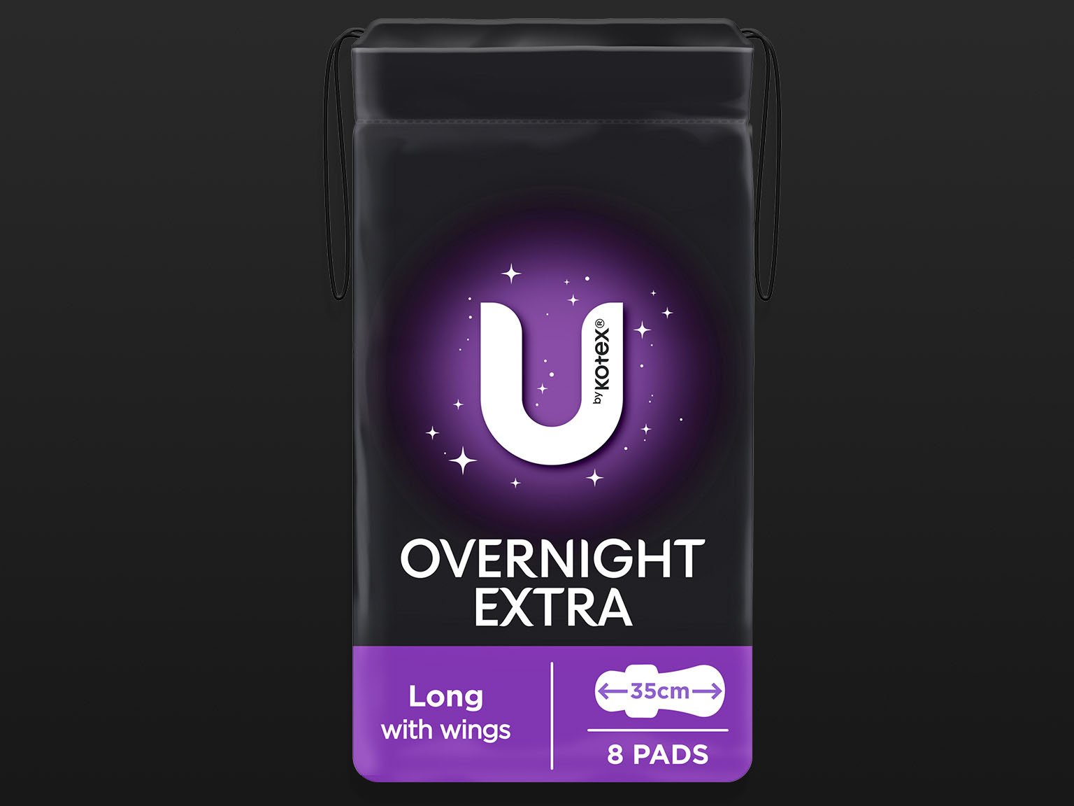 U by Kotex® Overnight Extra long pads with wings