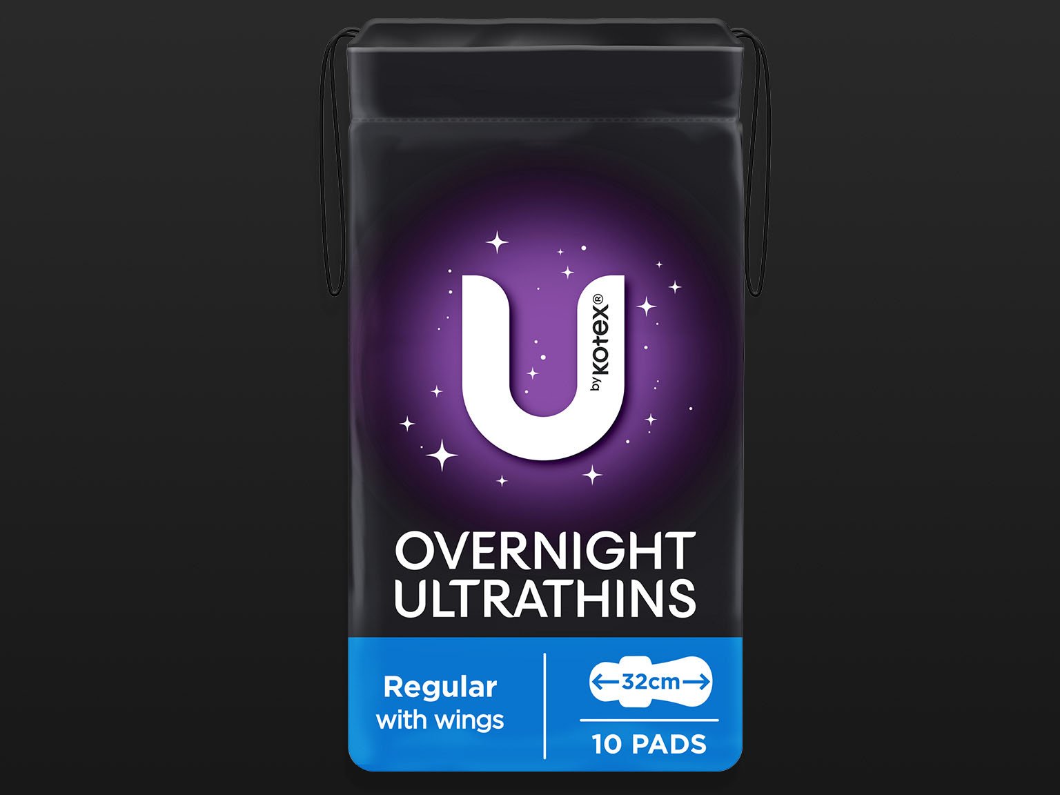 U by Kotex® Overnight Ultra Thin regular pads with wings
