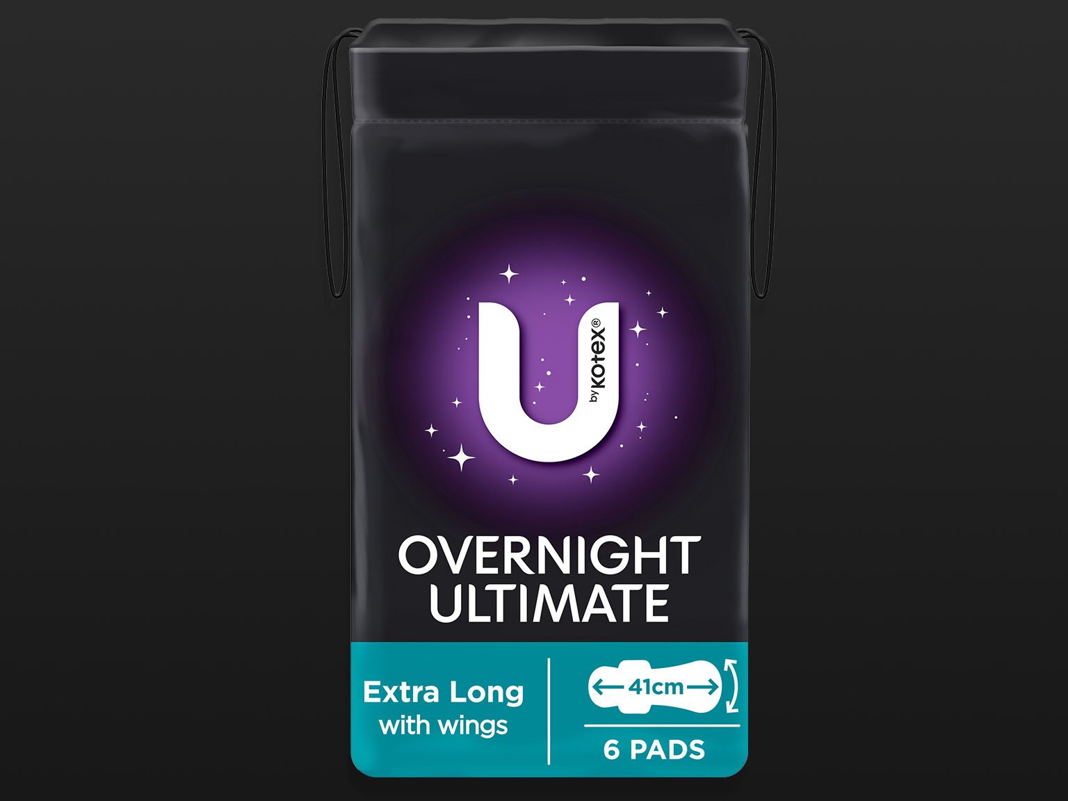 U by Kotex® Overnight Ultimate extra long regular pads with wings