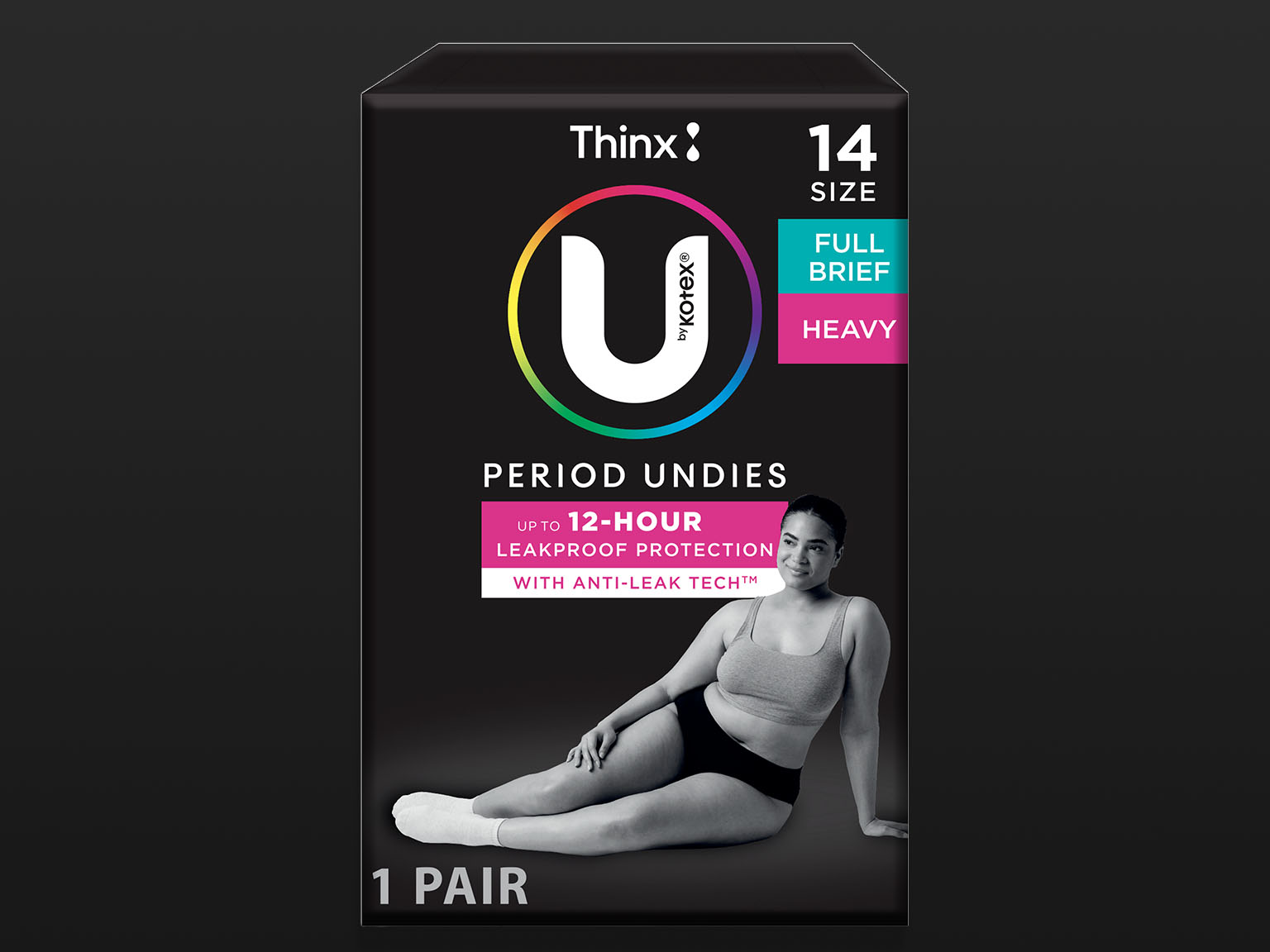 U by Kotex® Thinx period underwear black briefs