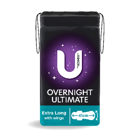 U By Kotex Overnight Extra Ultimate Pads with Wings