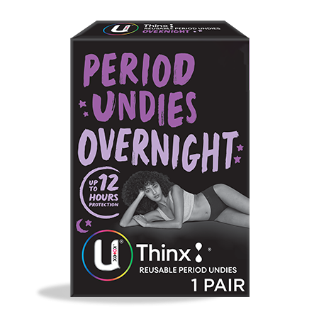U by Kotex Thinx Period Underwear Overnight Black Briefs
