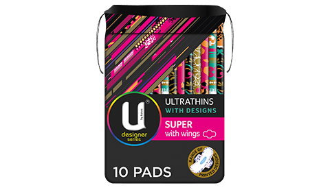 U by Kotex Designer Series Super Ultrathin Pads with Wings